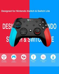 img 3 attached to 🎮 Enhanced Wireless Pro Controller for Nintendo Switch/Lite - Sinfox Extra Switch Gamepad with Turbo, Motion, Dual Vibration, 6-Axis Gyro, and Wake-Up Feature