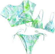 🌺 zaful floral leaf print criss cross spaghetti straps bikini in women's swimsuits & cover ups logo