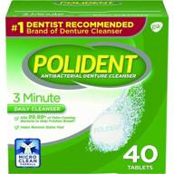 💊 40 штук полидента 3-минутные таблетки для очистки зубных протезов - комплект из 2 логотип