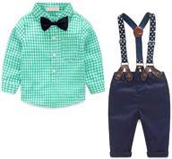 🎄 charming christmas toddler outfits: boys' suspenders clothing sets logo