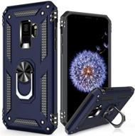 📱 lumarke galaxy s9 case: military grade heavy duty cover with magnetic kickstand, compatible with car mount holder - blue logo