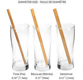 img 1 attached to 🎍 Long Bamboo Straw Individual Kits - 3-Pack, Thin Size for Tumbler Cup Lid