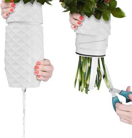 img 4 attached to 🌸 Амарантовая ваза: инновационный дизайн для легкой оттока воды и доступности для стеблей - прочное пластиково-мраморное сочетание - идеальное решение для флористических композиций (белая)