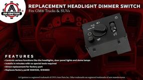 img 3 attached to Регулятор яркости лампы Dome с панелью приборов фар - Заменяет D1595G, 19381535, 15194803, 1S8489 - Совместим с автомобилями Chevy, GMC и Hummer - Silverado, Avalanche, Suburban, Tahoe, Sierra, Yukon