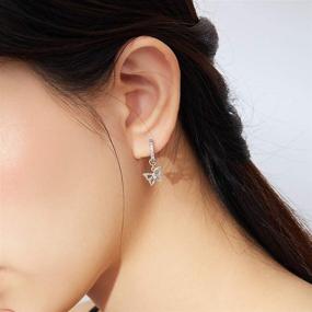 img 2 attached to 🦋 925 Sterling Silver Butterfly Hoop Earrings: Adorable Dangle for Little Girls