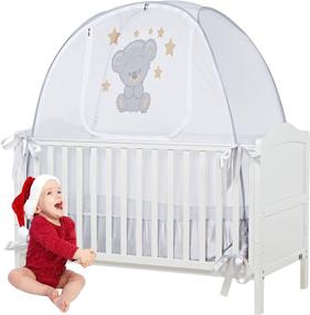 img 4 attached to 🚼 Safety Pop-up Crib Tent Cover | Keep Baby from Climbing Out & Prevent Insect Bites | Premium, Soft & Stylish Crib Net | Keep Toddler Secure | Mesh Canopy Tent for Crib