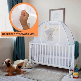 img 1 attached to 🚼 Safety Pop-up Crib Tent Cover | Keep Baby from Climbing Out & Prevent Insect Bites | Premium, Soft & Stylish Crib Net | Keep Toddler Secure | Mesh Canopy Tent for Crib