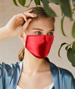 img 2 attached to 😷 Gyothrig 4 Pcs Reusable Silk Face Mask: Nose Wire, Adjustable & Breathable for Women