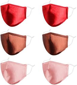 img 4 attached to 😷 Gyothrig 4 Pcs Reusable Silk Face Mask: Nose Wire, Adjustable & Breathable for Women