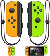 🎮 enhanced nintendo-switch joy-con replacement - green and yellow left&right controllers with wake-up function and wrist strap support logo