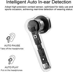 img 1 attached to 🎧 Беспроводные наушники M1 Bluetooth 5.0 с 4 микрофонами, шумоподавлением CVC 8.0, беспроводным зарядным кейсом, наушниками стерео в ушах с встроенным микрофоном, премиальным звуком, идеальными для работы и использования в домашнем офисе.