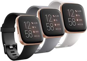 img 4 attached to Ремешок из силикона - совместим с Fitbit Versa/Versa 2/Versa Lite/Special Edition - Спортивный ремешок для умных фитнес-часов Fitbit Versa 2 - Женский Мужской Маленький Большой