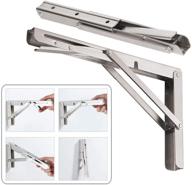 🔧 cuzurluv 20'' folding shelf brackets: heavy-duty stainless steel wall mounted diy shelf bracket with 550 lb load capacity, space-saving design for table work bench- pack of 2 logo