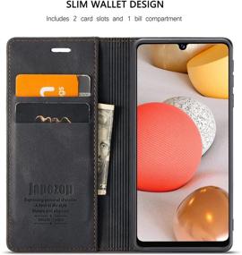 img 3 attached to 📱 Samsung Galaxy A42 5G Wallet Case with RFID Blocking, Card Holder, Kickstand, and Magnetic Closure - Leather Flip Case for Samsung Galaxy A42 5G 6.6 inch (Black)