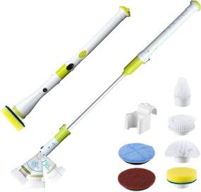 img 4 attached to 🧼 HMKIS Electric Spin Scrubber: Upgraded, High Torque, 6 Replaceable Cleaning Brush Heads; 360 Cordless Tub and Tile Scrubber with Strong Power for Effortless Stain Removal in Bathroom, Tub, Tile, Kitchen