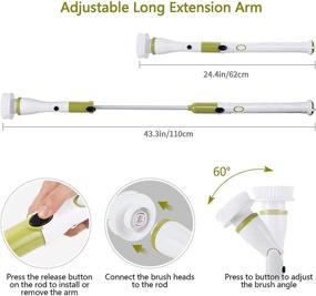 img 3 attached to 🧼 HMKIS Electric Spin Scrubber: Upgraded, High Torque, 6 Replaceable Cleaning Brush Heads; 360 Cordless Tub and Tile Scrubber with Strong Power for Effortless Stain Removal in Bathroom, Tub, Tile, Kitchen