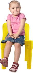 img 2 attached to Red and Yellow Plastic Kids Chairs for School, Daycare, Home - Set of 2 Chairs 🪑 for Young Kids and Up - Versatile Indoor and Outdoor Use - Encourages Independent Play and Activities