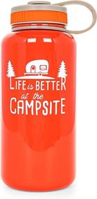 img 4 attached to 🏕️ Camco Life is Better at The Campsite Tritan BPA Free Reusable Water Bottle - 32 oz. Opaque Red