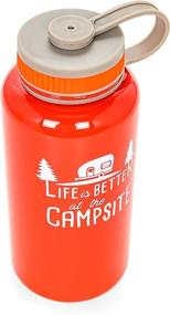 img 3 attached to 🏕️ Camco Life is Better at The Campsite Tritan BPA Free Reusable Water Bottle - 32 oz. Opaque Red