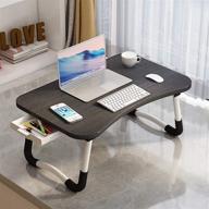 arvinkey подставка для ноутбука с ящиком для хранения: регулируемый стол для ноутбука в постели с отсеками для планшета и слотом для кружки для кровати/дивана/пола (черный) логотип