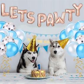 img 2 attached to 🐾 Pawty Time Dog Birthday Party Supplies: Pawty Balloons Banner, Paw Print Balloons, Pet Birthday Hat, Happy Birthday Banner, Foil Balloons