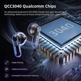 img 2 attached to NexiGo Air T2 Ультратонкие беспроводные наушники, Qualcomm QCC3040, Bluetooth 5.2, 4 микрофона CVC 8.0 Шумоподавление для четких звонков, aptX, 28-часовое время воспроизведения, USB-C, IPX5 водонепроницаемость, черные