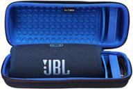 🔵 ltgem hard travel case for jbl charge 4/charge 5 portable bluetooth speaker - blue, waterproof & wireless logo