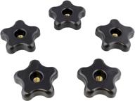 🔩 dct 5-pack of 5 star knobs with 1/4in-20 internal threads - clamping knobs for jigs, t-knob plastic knobs with threaded design logo