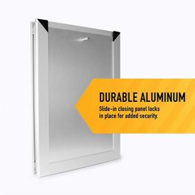 img 2 attached to Premium Large Dual Flap Extreme Weather Aluminum Dog Door - Heavy Duty Frame with Magnetic Seal Closure and Locking Security Panel for External Door Mounting