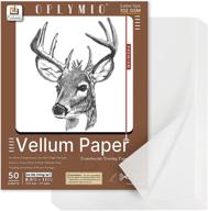 📄 oplymio translucent vellum paper: 50 sheets 102gsm - printable transparent paper for cards, invitations & tracing - 8.5 x 11 inches logo