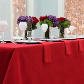 img 3 attached to 🍽️ Kadut Red Rectangle Tablecloth - 90x132 Inches - Washable Polyester Table Cloth for 6ft Table with 30" Drop - Perfect for Buffet Table, Parties, Holiday Dinners, Weddings & More