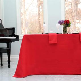 img 2 attached to 🍽️ Kadut Red Rectangle Tablecloth - 90x132 Inches - Washable Polyester Table Cloth for 6ft Table with 30" Drop - Perfect for Buffet Table, Parties, Holiday Dinners, Weddings & More