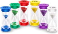 ⏳ emdmak sand timer pack - colorful acrylic hourglass timers for games, classroom, home, office - 1 min/2 min/3 min/5 min/10 min/15 min - set of 6 logo