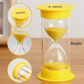 img 1 attached to ⏳ EMDMAK Sand Timer Pack - Colorful Acrylic Hourglass Timers for Games, Classroom, Home, Office - 1 min/2 min/3 min/5 min/10 min/15 min - Set of 6