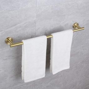 img 2 attached to 🛁 Premium Quality Kimzcn SUS 304 Stainless Steel 30-Inch Bathroom Single Towel Bar: Wall Mount Towel Holder in Hotel Style Brushed PVD Zirconium Gold