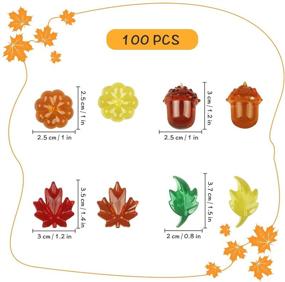 img 2 attached to 🍁 Autumn Bliss: 100PCS Acrylic Leaves, Pumpkins, Acorns, and Maple Leaves - Perfect Table Scatter, Vase Filler, and DIY Crafts for Thanksgiving and Home Decoration