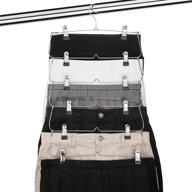 👖 ustech 6-tier skirts and pants hanger with adjustable non-slip clips, space saving organizer for garments, chrome metal (2 pack) logo