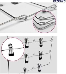 img 2 attached to 👖 USTECH 6-Tier Skirts and Pants Hanger with Adjustable Non-Slip Clips, Space Saving Organizer for Garments, Chrome Metal (2 Pack)