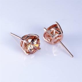 img 2 attached to S925 Rose Gold Simulated Diamond CZ Morganite Stud Earrings - Perfect Gift for Women and Girls