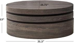 img 2 attached to ☕ Modern Rotatable Coffee Table: Christopher Knight Home CKH Small Oval Mod, Black