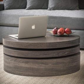 img 3 attached to ☕ Modern Rotatable Coffee Table: Christopher Knight Home CKH Small Oval Mod, Black