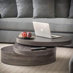 img 1 attached to ☕ Modern Rotatable Coffee Table: Christopher Knight Home CKH Small Oval Mod, Black