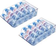 🧃 jinamart (set of 2) wide plastic kitchen water bottle storage organizer tray rack - ultimate space-saving solution for refrigerators, freezers, cabinets, pantry (2 pcs) логотип