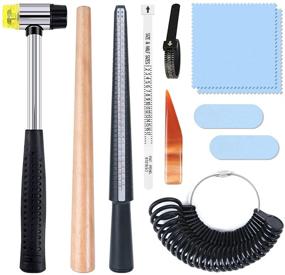 img 4 attached to 🔍 Complete Ring Sizing Tool Set: 11-Piece Ring Mandrel Sizer Tools with Gauge, Hammer, Adjusters, and Polishing Cloth for Accurate Ring Measurement and Repair in US and UK Sizes