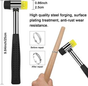 img 1 attached to 🔍 Complete Ring Sizing Tool Set: 11-Piece Ring Mandrel Sizer Tools with Gauge, Hammer, Adjusters, and Polishing Cloth for Accurate Ring Measurement and Repair in US and UK Sizes