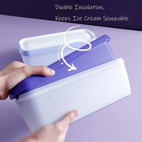 img 3 attached to 🍦 Buy SveBake Ice Cream Storage Containers with Lids 2 PACK - 1.5 Quarts Homemade Ice Cream Tubs, Freezer Containers in Purple & Lavender