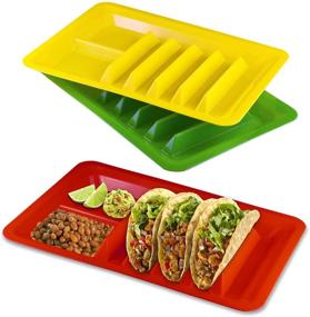 img 1 attached to 🌈 Vibrant Array: Holder Colorful Plates in Assorted Colors