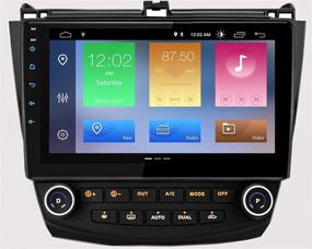 img 4 attached to ZBARK Автомагнитола Андроид 10.0 Стерео Радио Плеер 10.1 Дюймовый IPS Сенсорный Экран Навигация GPS DSP Bluetooth Головное Устройство c Поддержкой Полноценной Задней Камеры через RCA Wi-Fi OBD2 DVR TPMS для Honda Accord.