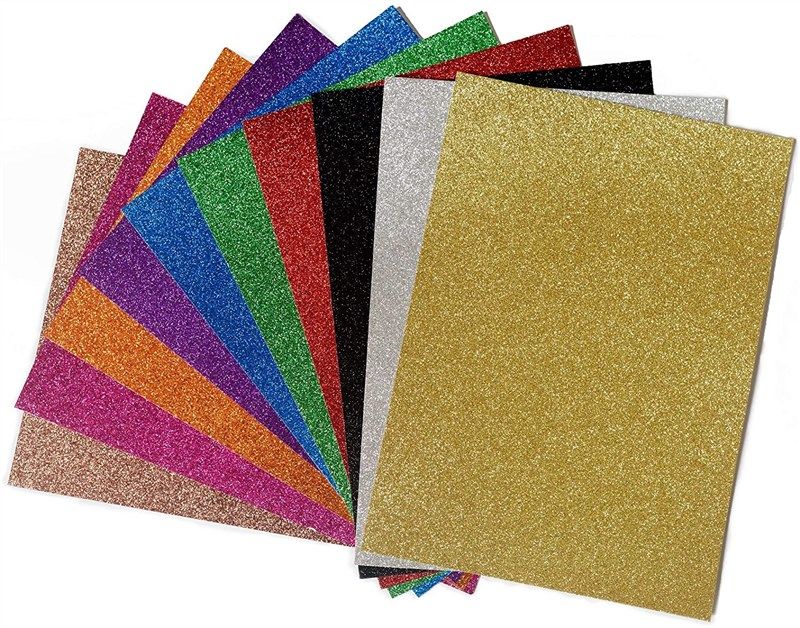 Gold Glitter Cardstock - Double-Sided, No-Shed Glitter, 100 Sheets, 8.5x11