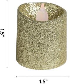 img 1 attached to 🕯️ Pack of 12 - WYZworks Gold Glitter Votive Tea Light Flameless LED Faux Wax Candle Set